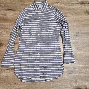 Tommy Bahama women S Striped Button Shirt Tunic Top long sleeve Lightweight